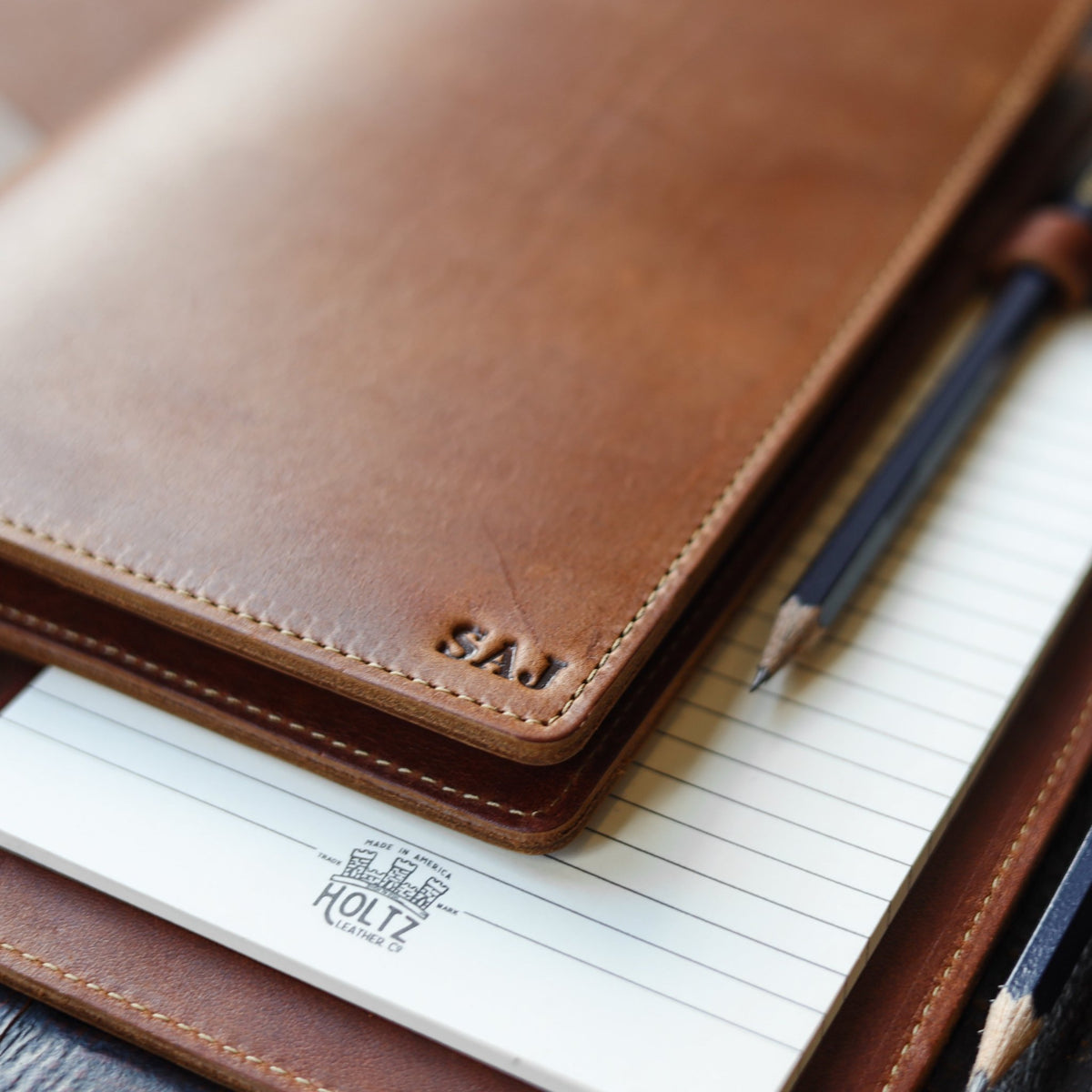 The Ledger Personalized Fine Leather A5 Legal Pad Notebook - Holtz Leather