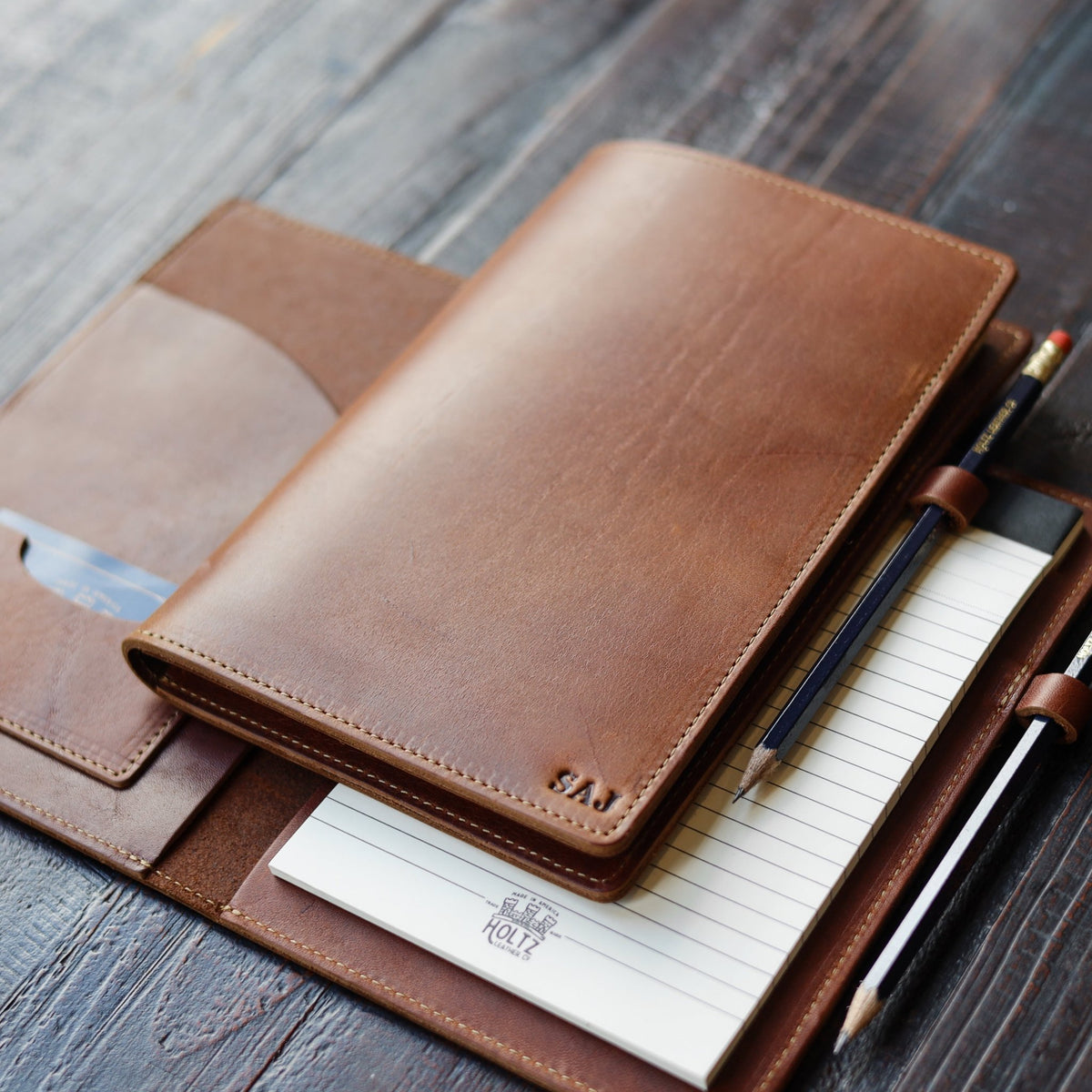 The Ledger Personalized Fine Leather A5 Legal Pad Notebook - Holtz Leather