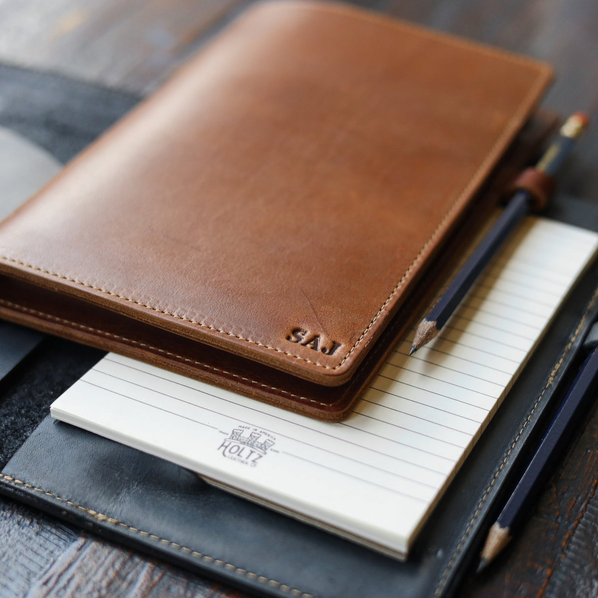 The Ledger Personalized Fine Leather A5 Legal Pad Notebook - Holtz Leather