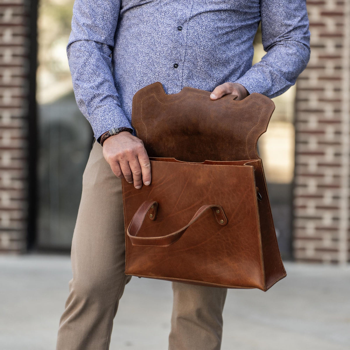 The No. 101 Professional Uptown Bag Fine Leather Briefcase - Holtz Leather