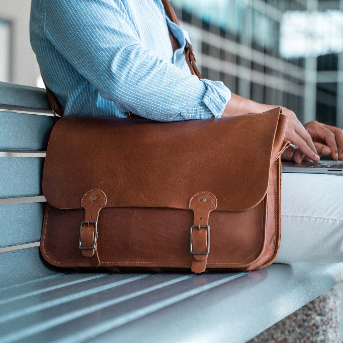 The No. 1860 EXPRESS - Fine Leather Messenger Bag & Mens Briefcase - Holtz Leather
