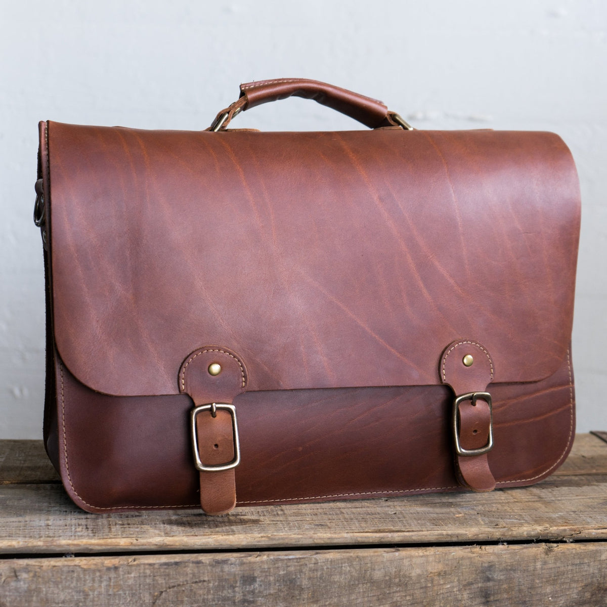 Your Logo + Our Leather - The No. 1860 EXPRESS - Fine Leather Messenger Bag & Briefcase - Custom Logo and Corporate Gifting
