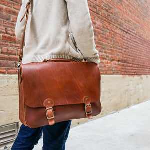 Your Logo + Our Leather - The No. 1860 EXPRESS - Fine Leather Messenger Bag & Briefcase - Custom Logo and Corporate Gifting