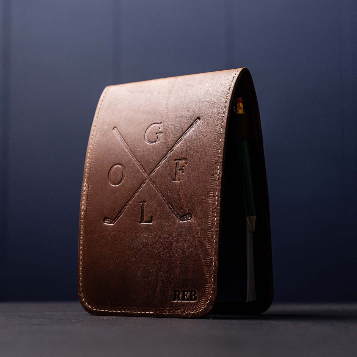Your Logo + Our Leather - Fine Leather Golf Scorecard Holder and Logbook - Custom Logo and Corporate Gifting - Holtz Leather