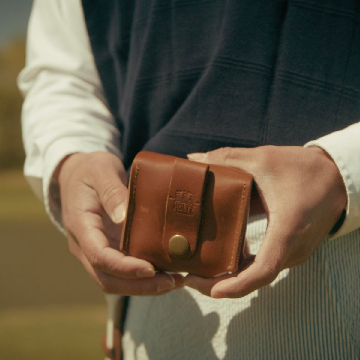 Your Logo + Our Leather - Personalized Fine Leather Golf Ball Holster - Custom Logo and Corporate Gifting - Holtz Leather