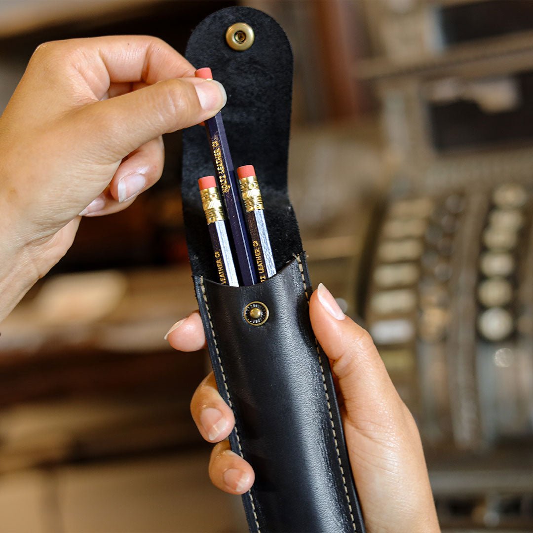 Your Logo + Our Leather - Personalized Fine Leather Pencil Sleeve - Custom Logo and Corporate Gifting - Holtz Leather