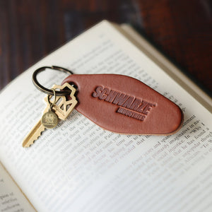 Your Logo + Our Leather - The Bellhop Fine Leather Hotel Key Ring - Custom Logo and Corporate Gifting