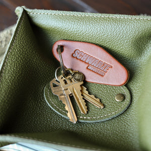 Your Logo + Our Leather - The Bellhop Fine Leather Hotel Key Ring - Custom Logo and Corporate Gifting