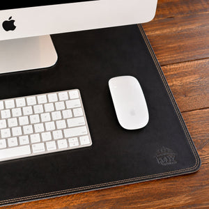 Your Logo + Our Leather - The Executive Personalized Desk Mat Desk Pad Plotter - Custom Logo and Corporate Gifting - Holtz Leather
