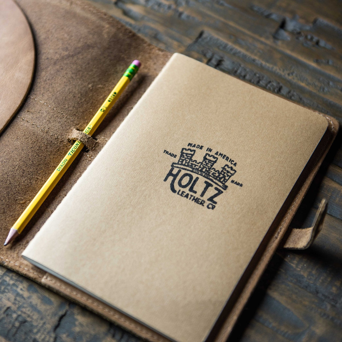 Your Logo + Our Leather - The Inventor Fine Leather A5 Journal Diary - Custom Logo and Corporate Gifting - Holtz Leather