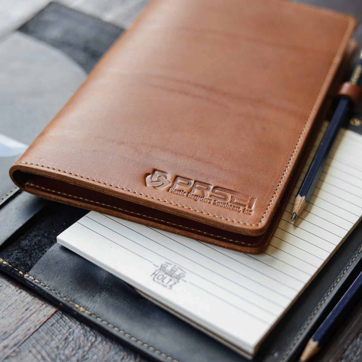 Your Logo + Our Leather - The Ledger Personalized Fine Leather A5 Legal Pad Notebook - Custom Logo and Corporate Gifting - Holtz Leather