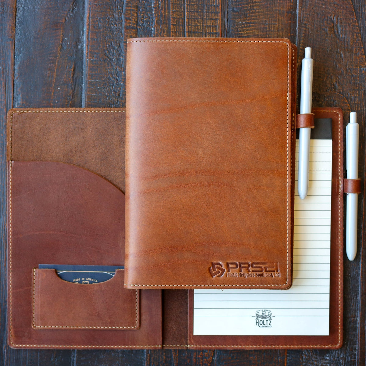 Your Logo + Our Leather - The Ledger Personalized Fine Leather A5 Legal Pad Notebook - Custom Logo and Corporate Gifting - Holtz Leather
