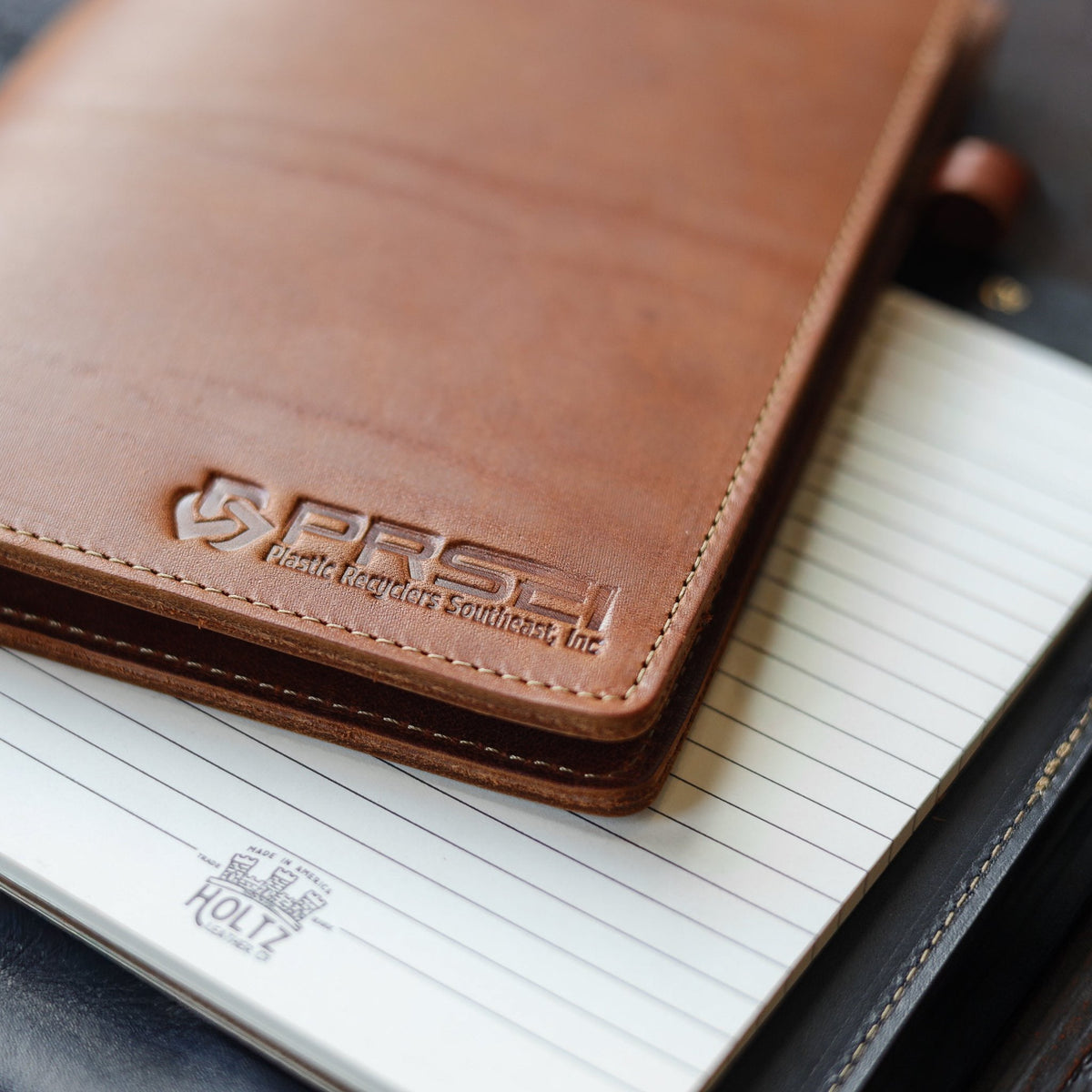 Your Logo + Our Leather - The Ledger Personalized Fine Leather A5 Legal Pad Notebook - Custom Logo and Corporate Gifting - Holtz Leather