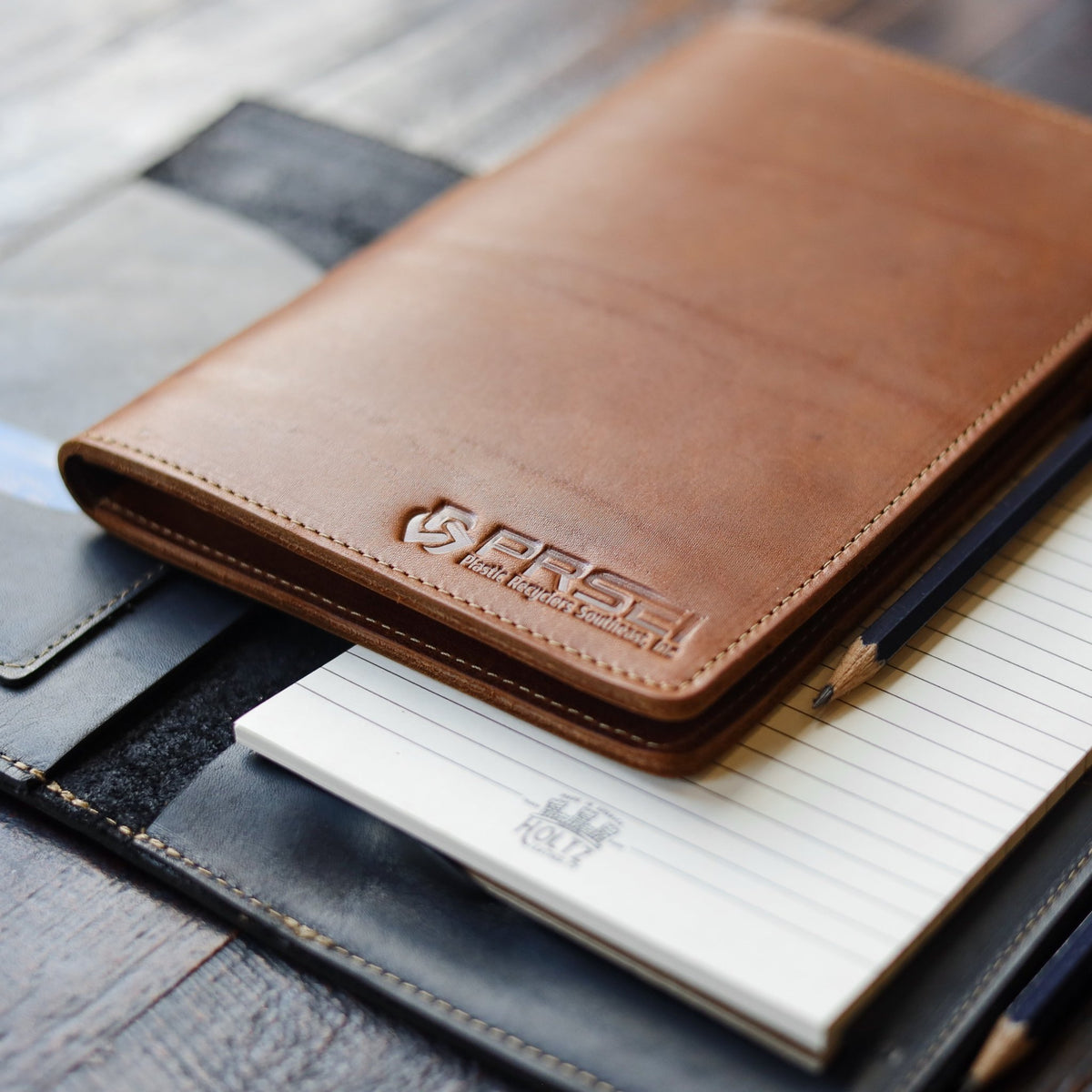 Your Logo + Our Leather - The Ledger Personalized Fine Leather A5 Legal Pad Notebook - Custom Logo and Corporate Gifting - Holtz Leather