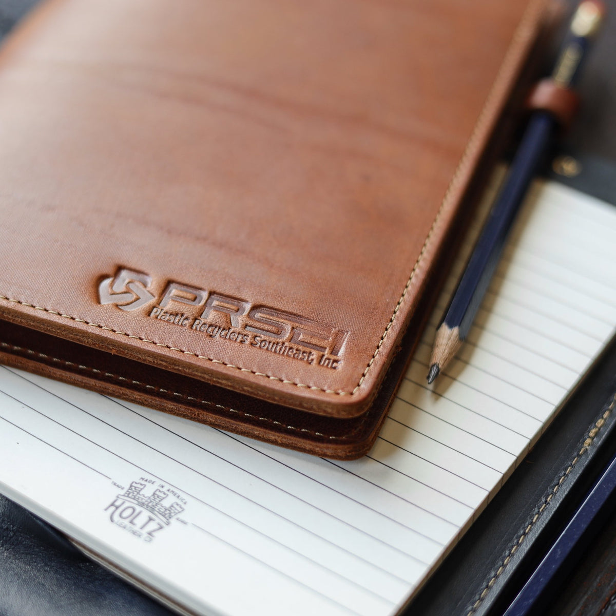 Your Logo + Our Leather - The Ledger Personalized Fine Leather A5 Legal Pad Notebook - Custom Logo and Corporate Gifting - Holtz Leather