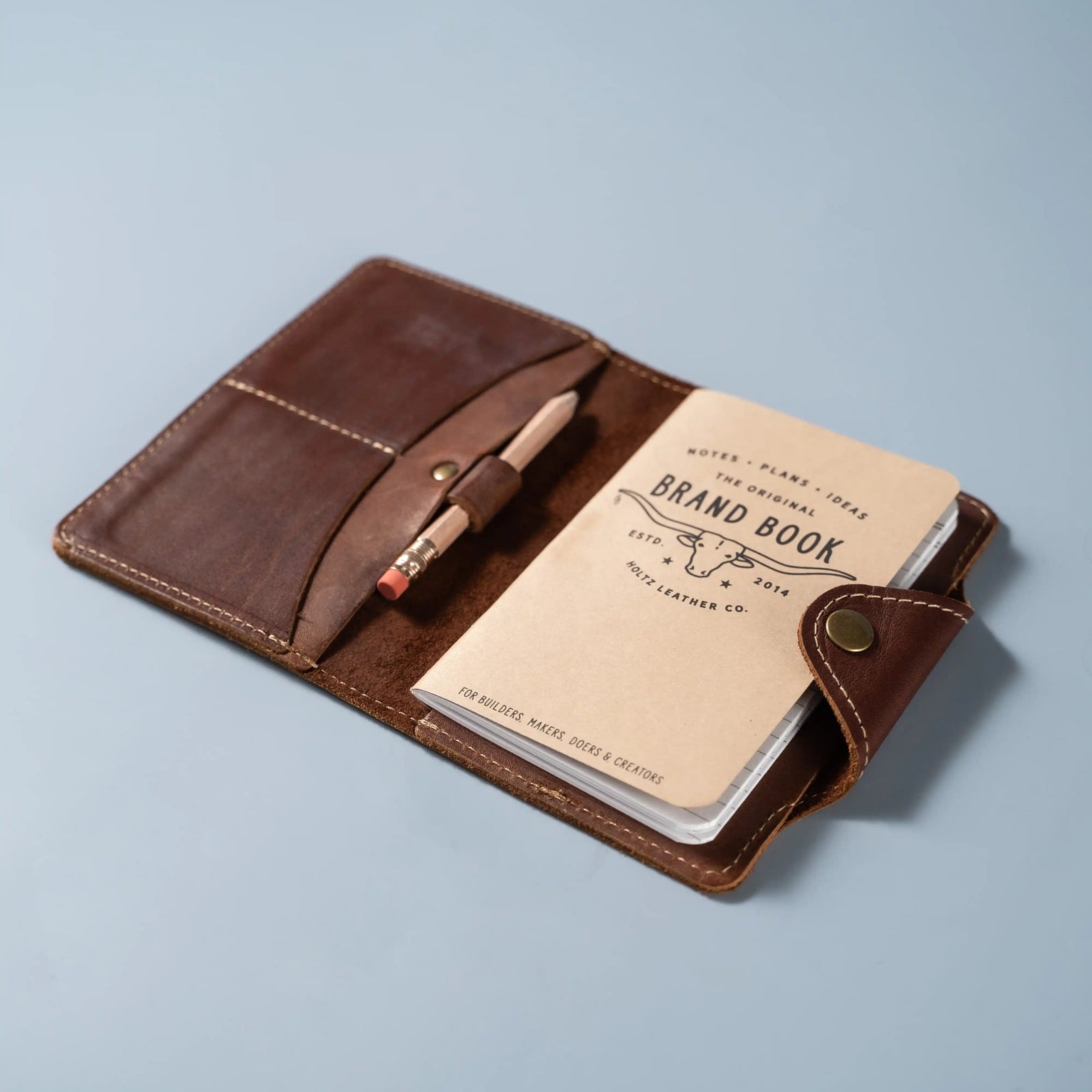 Your Logo + Our Leather - The Logbook Fine Leather Field Notes Moleskine Wallet Pocketbook Cover - Custom Logo and Corporate Gifitng - Holtz Leather