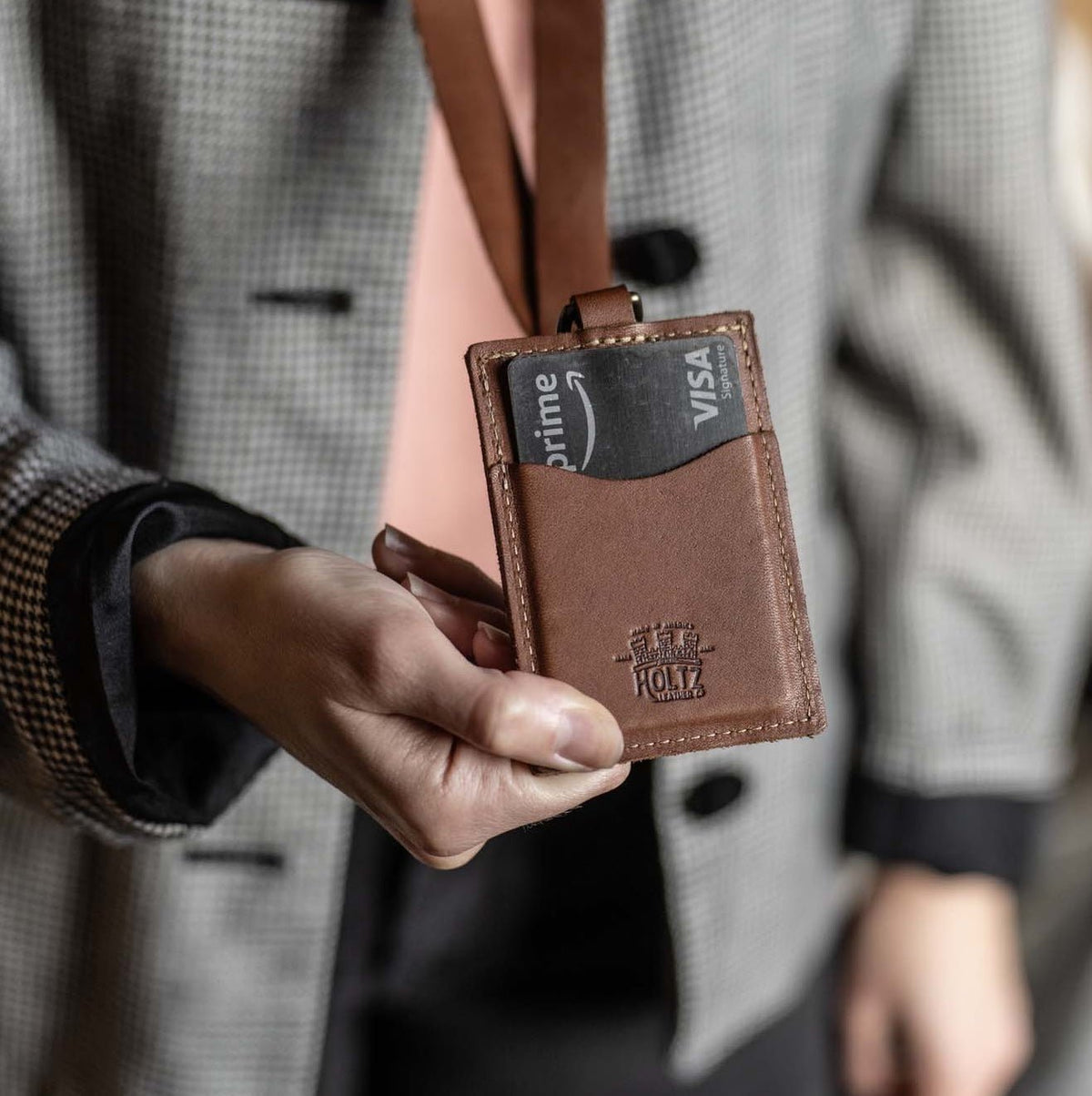 Your Logo + Our Leather - The Navigator ID Badge Holder for Lanyards - Holtz Leather