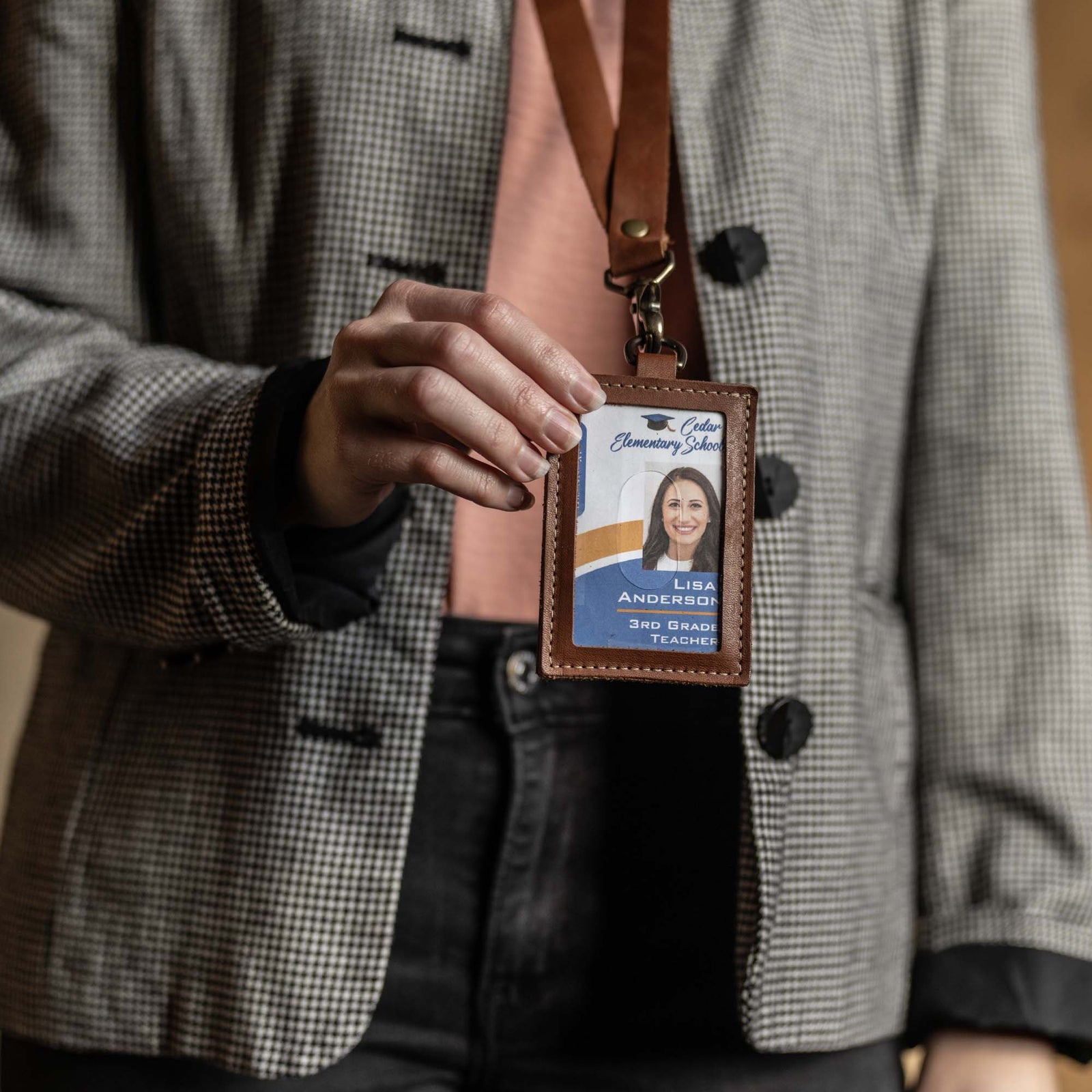 Your Logo + Our Leather - The Navigator ID Badge Holder for Lanyards - Holtz Leather