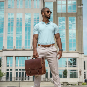 Your Logo + Our Leather - The No. 1860 EXPRESS - Fine Leather Messenger Bag & Briefcase - Custom Logo and Corporate Gifting - Holtz Leather