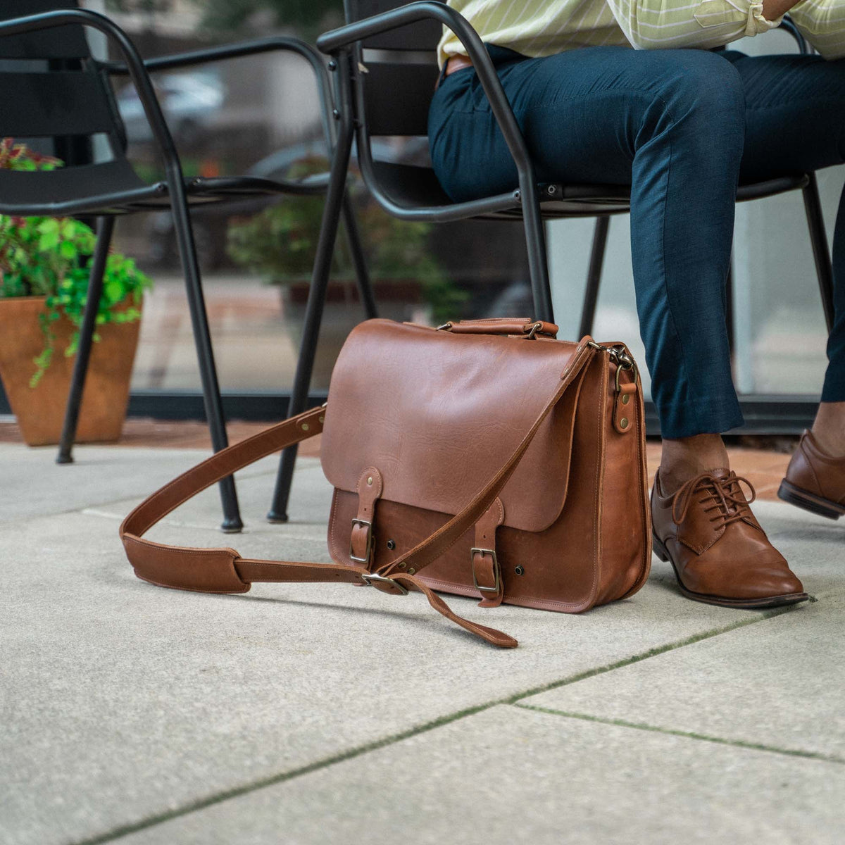 Your Logo + Our Leather - The No. 1860 EXPRESS - Fine Leather Messenger Bag & Briefcase - Custom Logo and Corporate Gifting - Holtz Leather