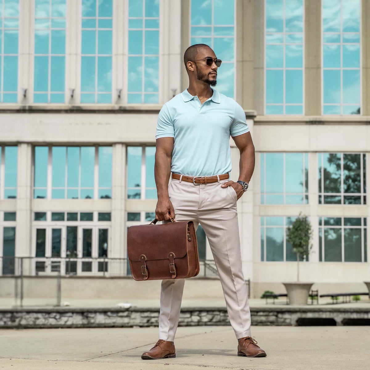 Your Logo + Our Leather - The No. 1860 EXPRESS - Fine Leather Messenger Bag & Briefcase - Custom Logo and Corporate Gifting - Holtz Leather