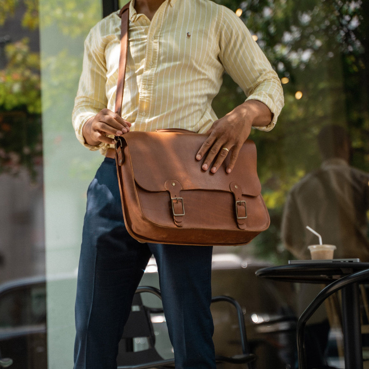 Your Logo + Our Leather - The No. 1860 EXPRESS - Fine Leather Messenger Bag & Briefcase - Custom Logo and Corporate Gifting - Holtz Leather