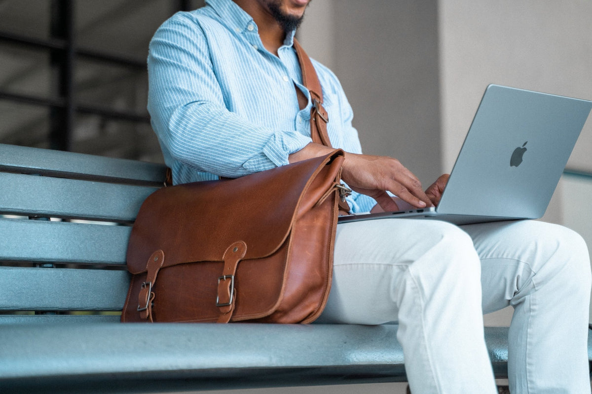 Your Logo + Our Leather - The No. 1860 EXPRESS - Fine Leather Messenger Bag & Briefcase - Custom Logo and Corporate Gifting - Holtz Leather