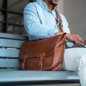 Your Logo + Our Leather - The No. 1860 EXPRESS - Fine Leather Messenger Bag & Briefcase - Custom Logo and Corporate Gifting - Holtz Leather