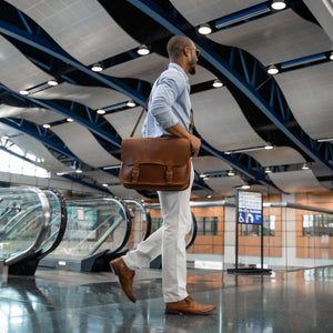 Your Logo + Our Leather - The No. 1860 EXPRESS - Fine Leather Messenger Bag & Briefcase - Custom Logo and Corporate Gifting - Holtz Leather