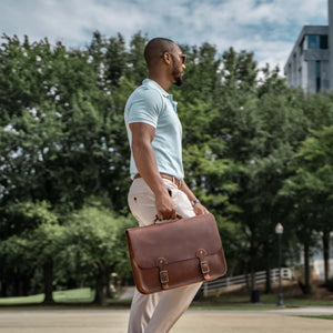 Your Logo + Our Leather - The No. 1860 EXPRESS - Fine Leather Messenger Bag & Briefcase - Custom Logo and Corporate Gifting - Holtz Leather
