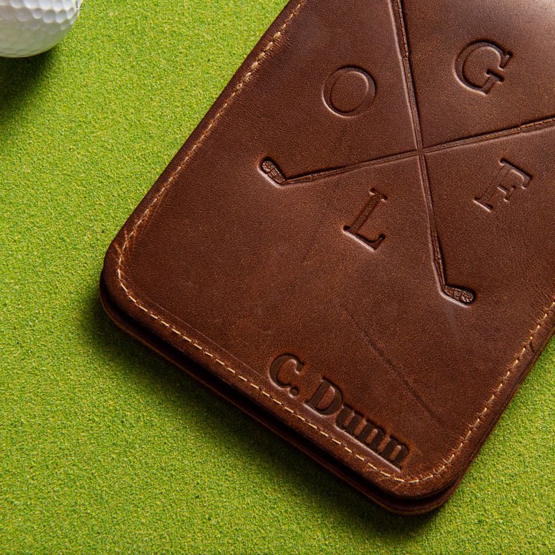 Fine Leather Golf Scorecard Holder Golf Logbook - Holtz Leather
