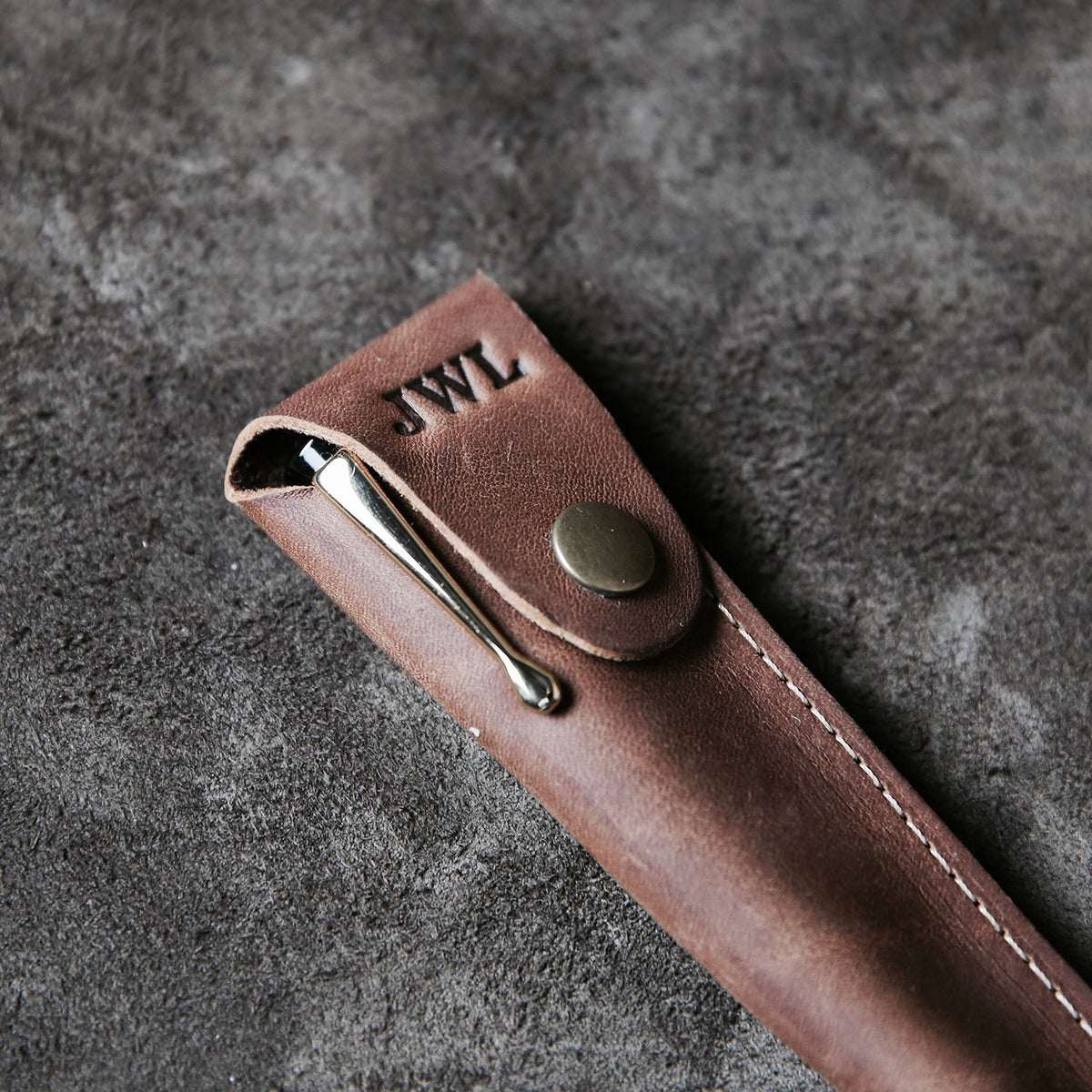 Hand - Turned Rose Wood Fountain Pen + Personalized Pen Sleeve - Holtz Leather