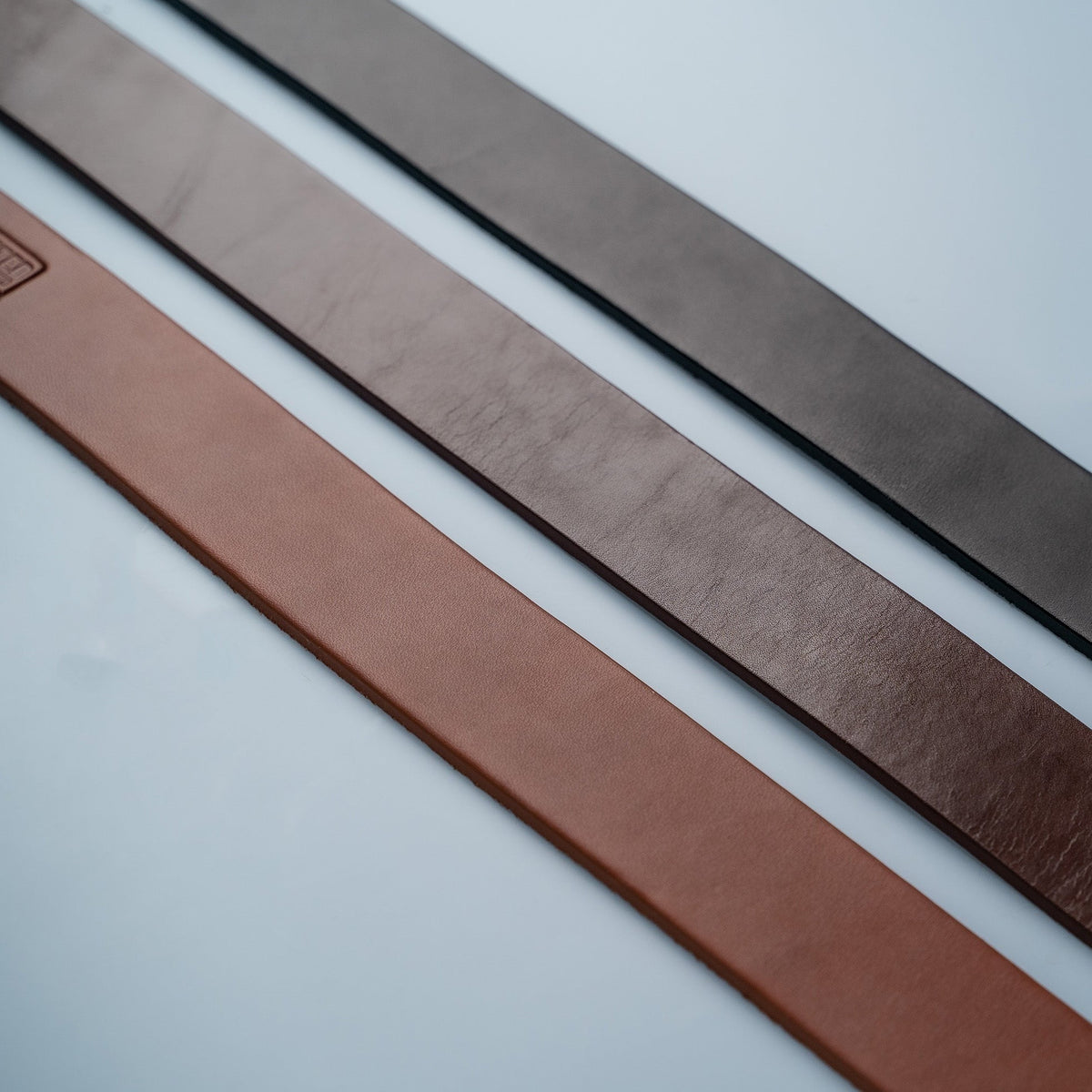 Personalized Bridle Leather Men's Casual Belt – Square Nickel or Brass Buckle - Holtz Leather