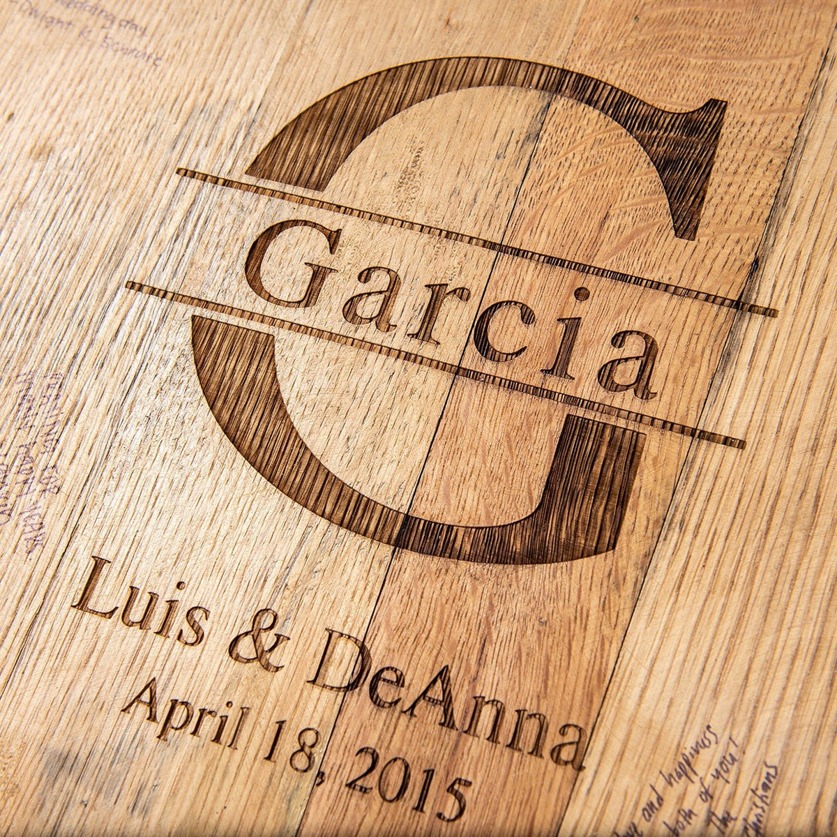 Personalized Tennessee Whiskey Barrel Head Wedding Guestbook Welcome Sign - Holtz Leather
