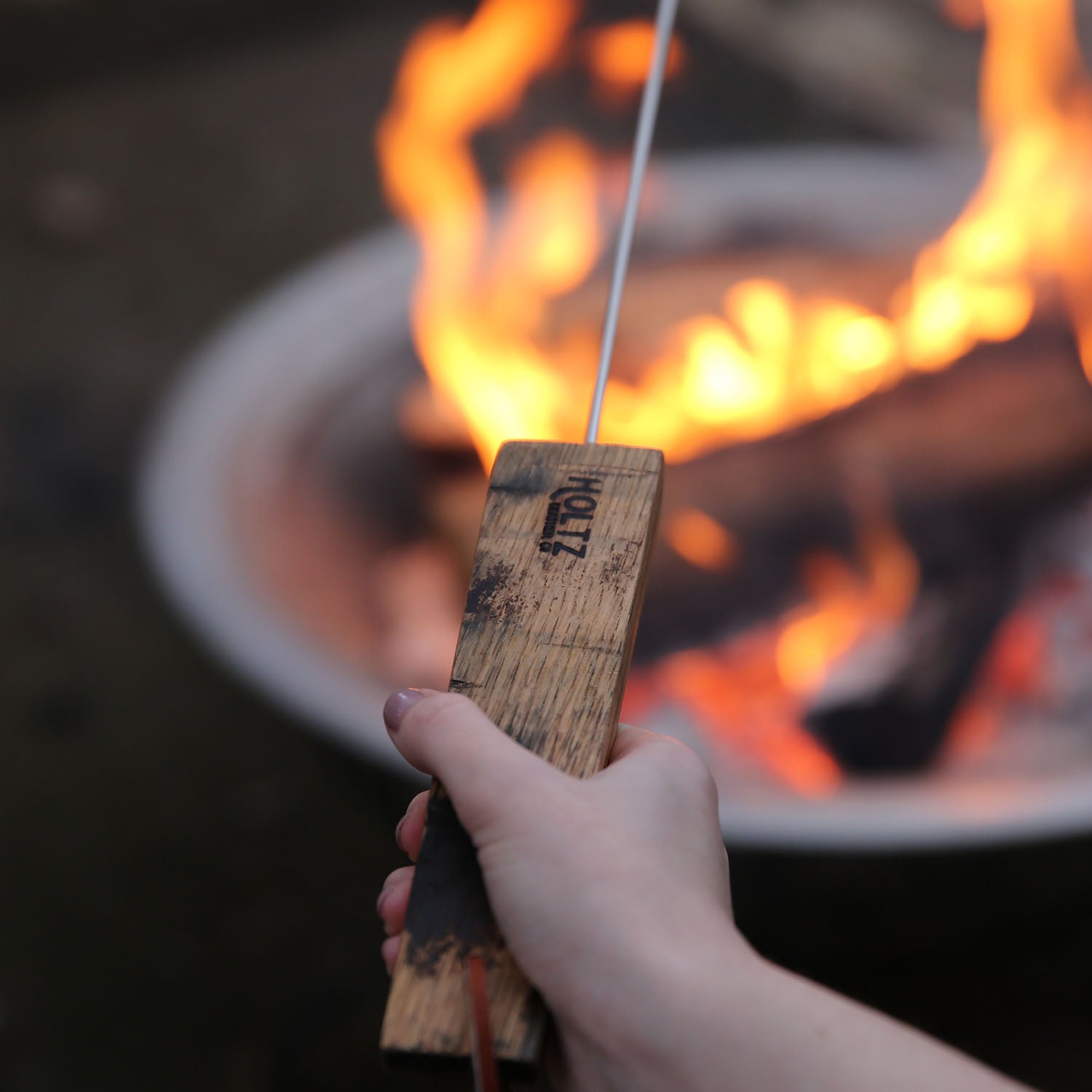 Set of 4 Tennessee Whiskey Barrel Marshmallow Hot Dog Roasting Sticks - Holtz Leather