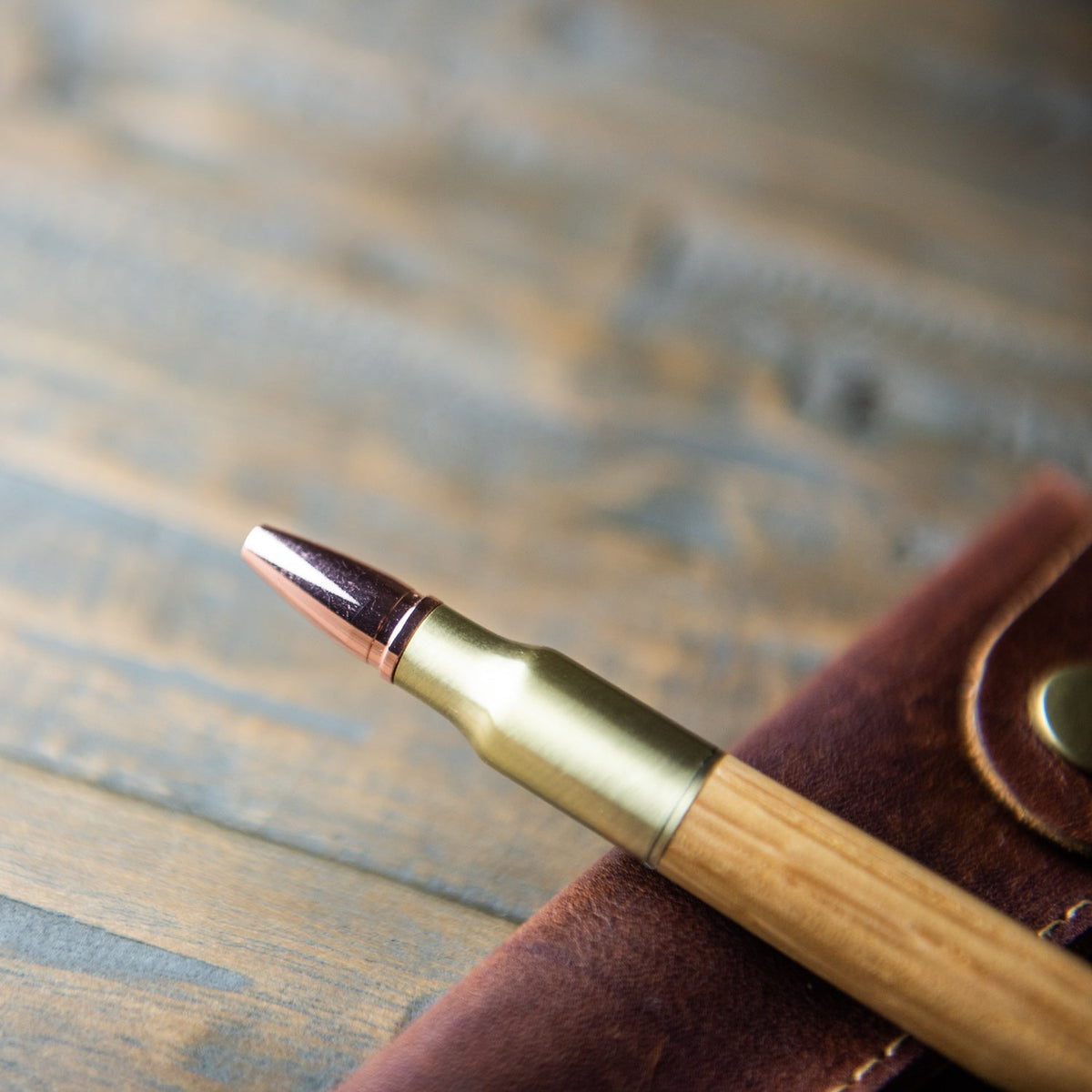Tennessee Whiskey Barrel .30 Caliber Bolt Action Pen + Pen Sleeve - Holtz Leather