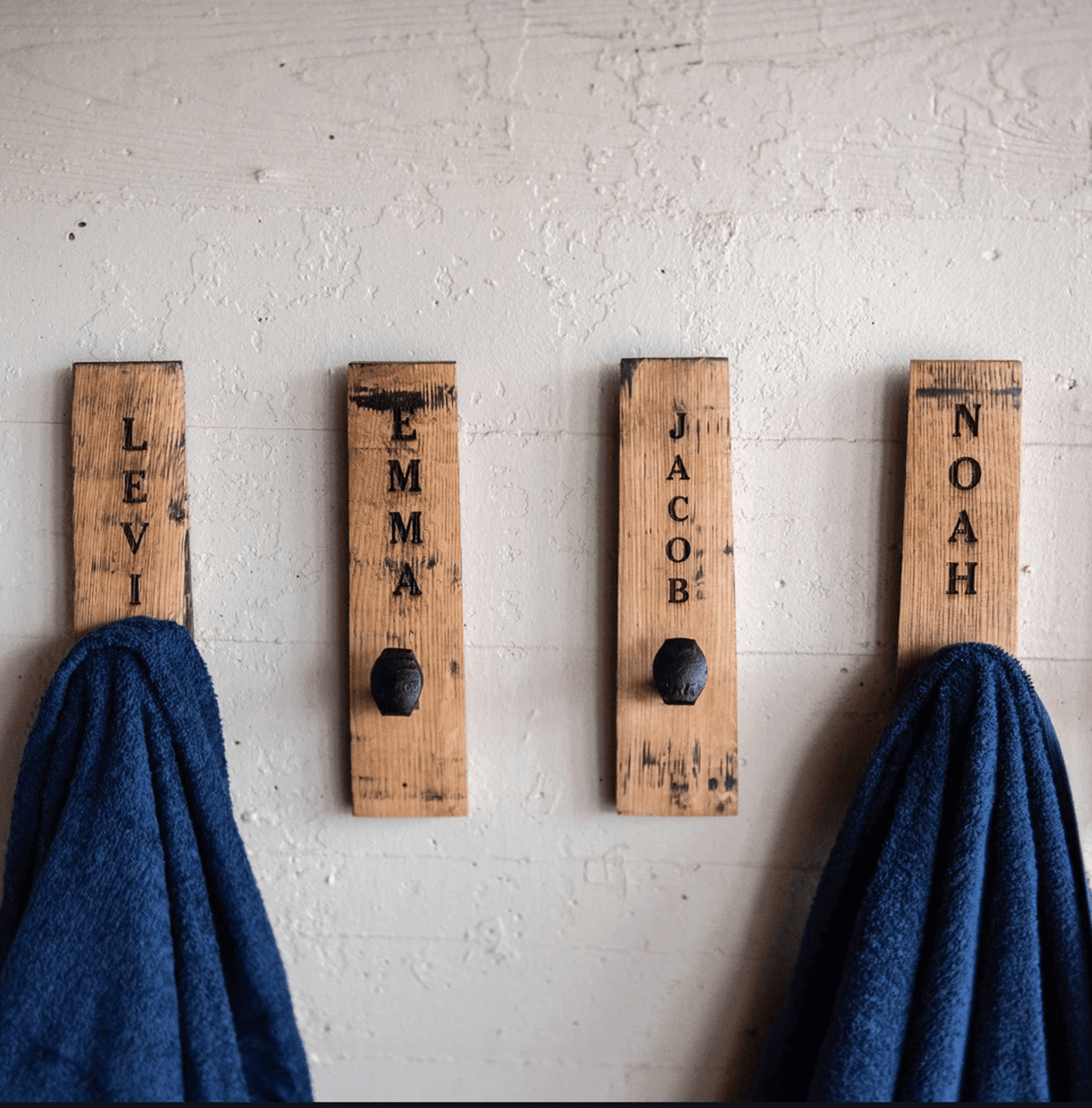 Tennessee Whiskey Barrel Stave Towel Hanger Wall Hook - Holtz Leather