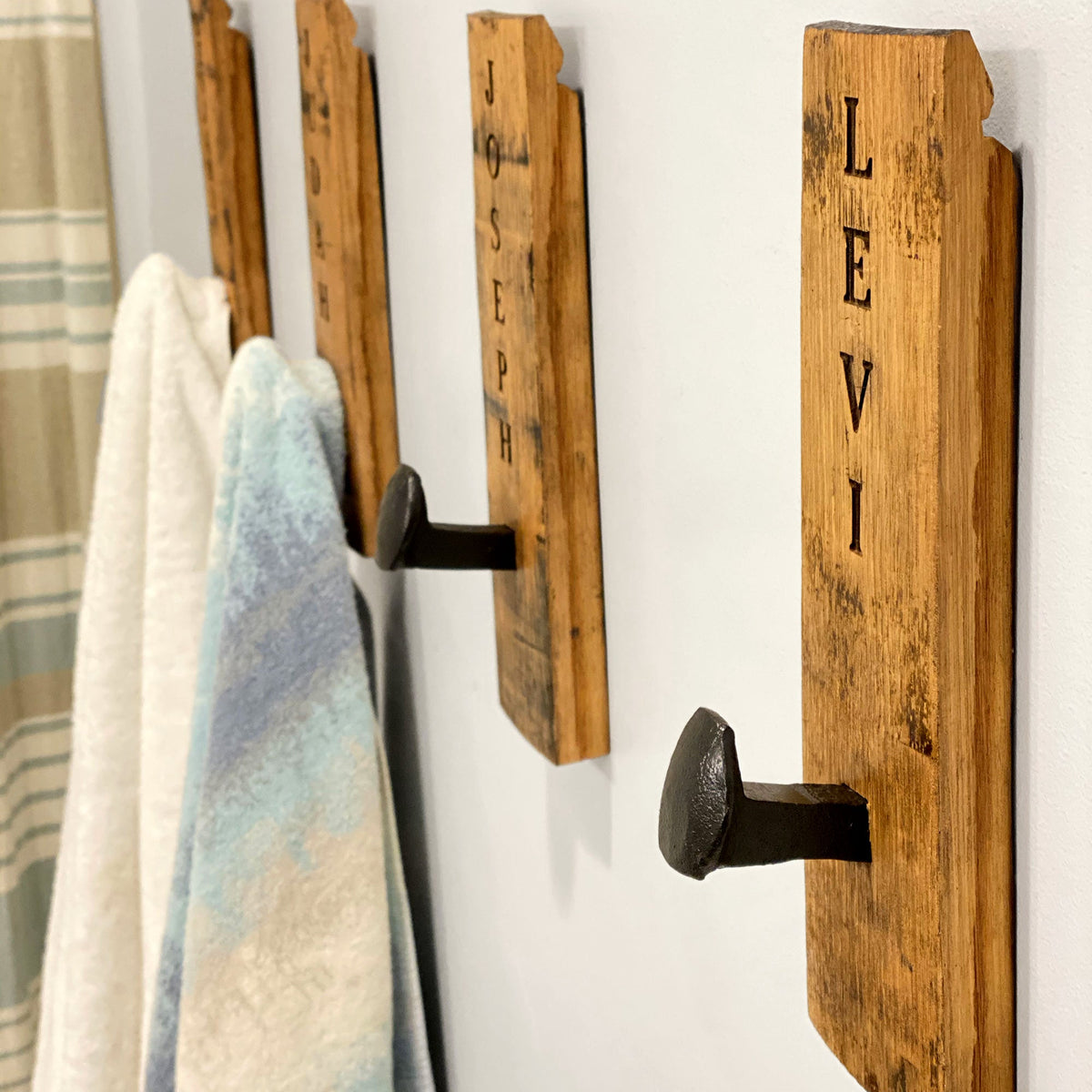 Tennessee Whiskey Barrel Stave Towel Hanger Wall Hook - Holtz Leather