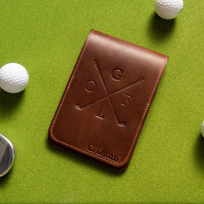 The Back Nine Fine Leather Golf Scorecard Groomsmen Gift With Personalization - Holtz Leather