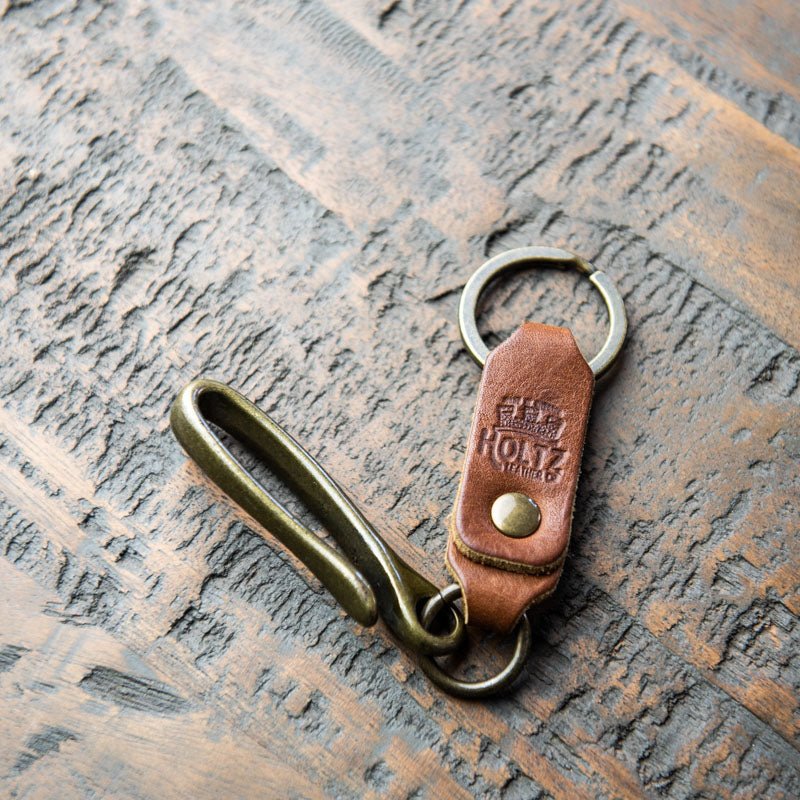 The Big Bass Personalized Fine Leather Keychain Fish Hook Key Ring Holder - Holtz Leather