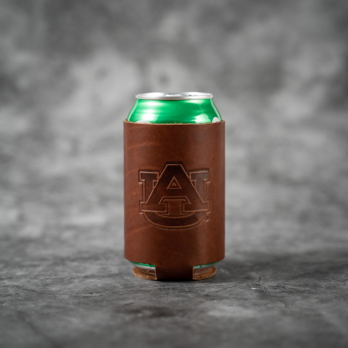The Blitz Collegiate Can Coozie Alabama & Auburn - Full - Grain Leather - Holtz Leather
