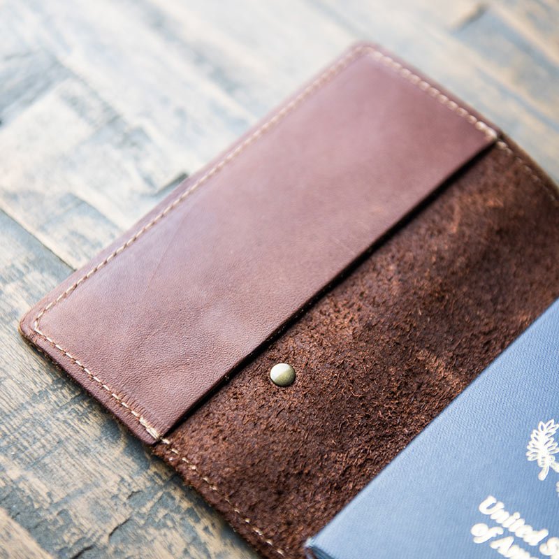 The Expedition Personalized Leather Passport Cover - Holtz Leather