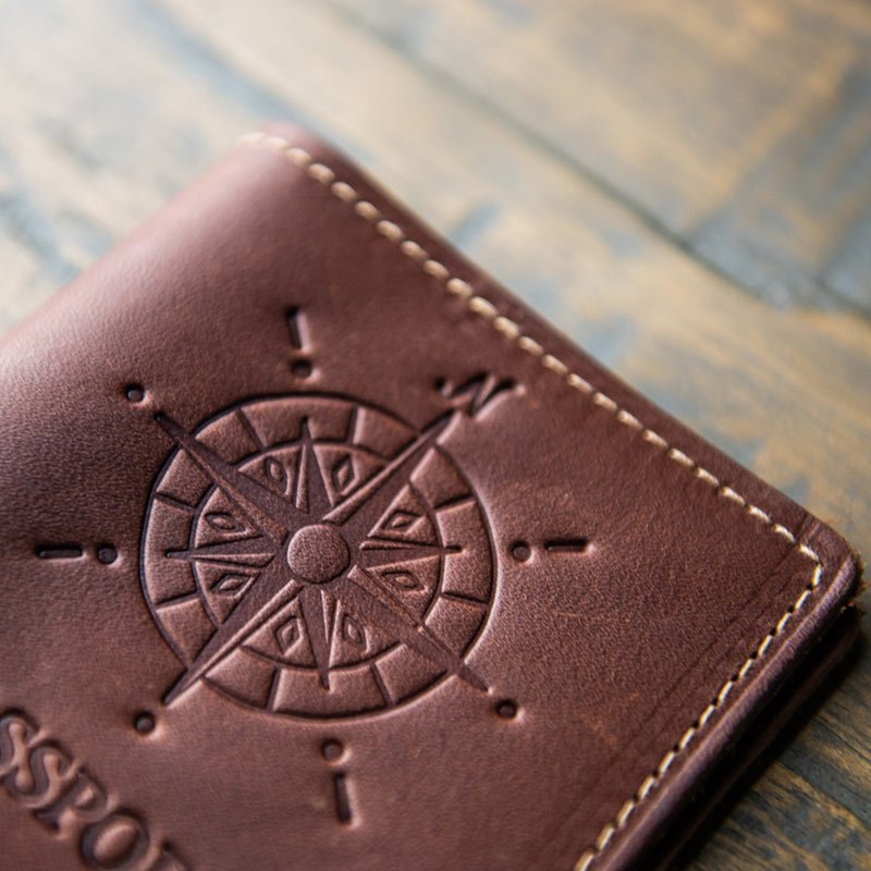 The Expedition Personalized Leather Passport Cover - Holtz Leather
