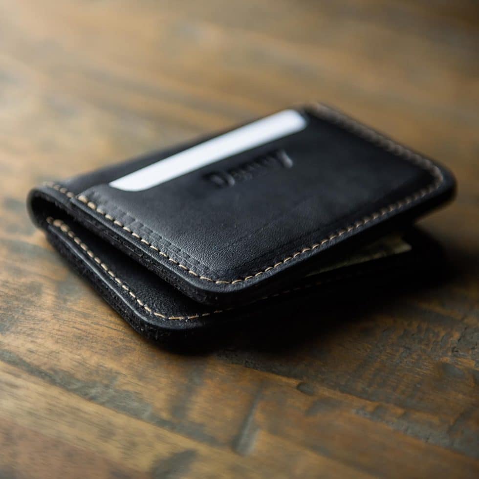 The Gates Personalized Leather Bifold Money Clip Front Pocket Wallet - Holtz Leather