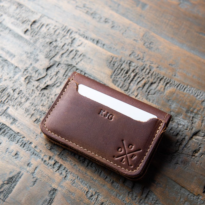 The Golf Gates Personalized Fine Leather Bifold Money Clip Wallet - Holtz Leather