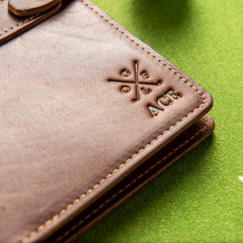 The Golf Inventor Personalized Fine Leather A5 Moleskine Journal Diary with Golf Logo - Holtz Leather