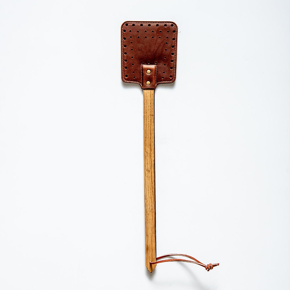 The Leather Swatter Whiskey Barrel Handle Fly Swatter Unique Groomsmen Gift - Holtz Leather