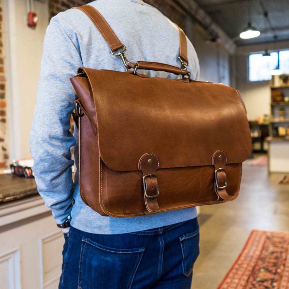 The No. 1860 EXPRESS - Fine Leather Messenger Bag & Mens Briefcase - Holtz Leather