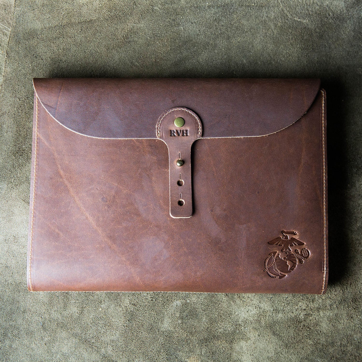 THE OFFICIALLY LICENSED MARINE CORPS Artisan Personalized Fine Leather A4 Moleskine Journal, Diary, Hard Cover Notebook - Holtz Leather