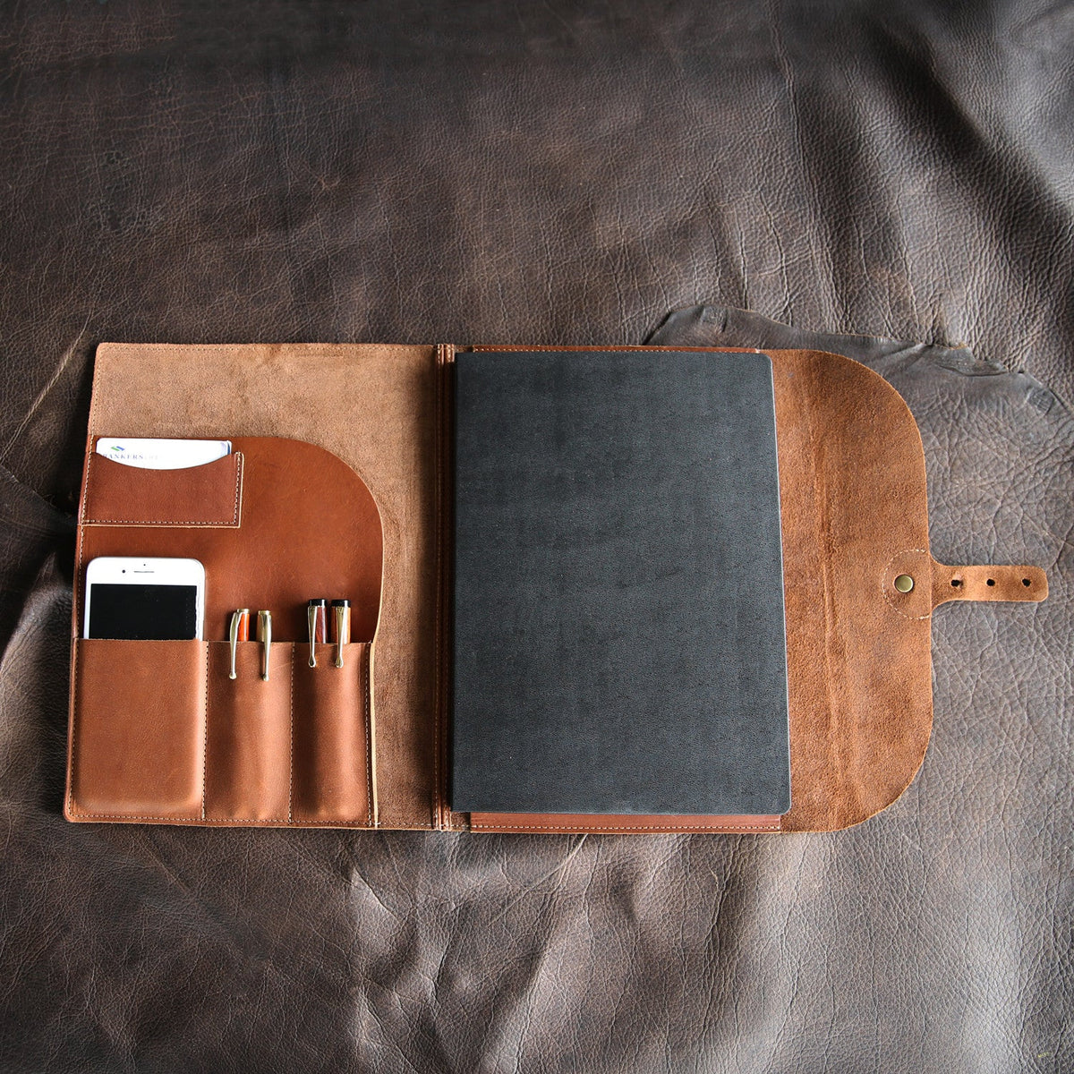 THE OFFICIALLY LICENSED MARINE CORPS Artisan Personalized Fine Leather A4 Moleskine Journal, Diary, Hard Cover Notebook - Holtz Leather